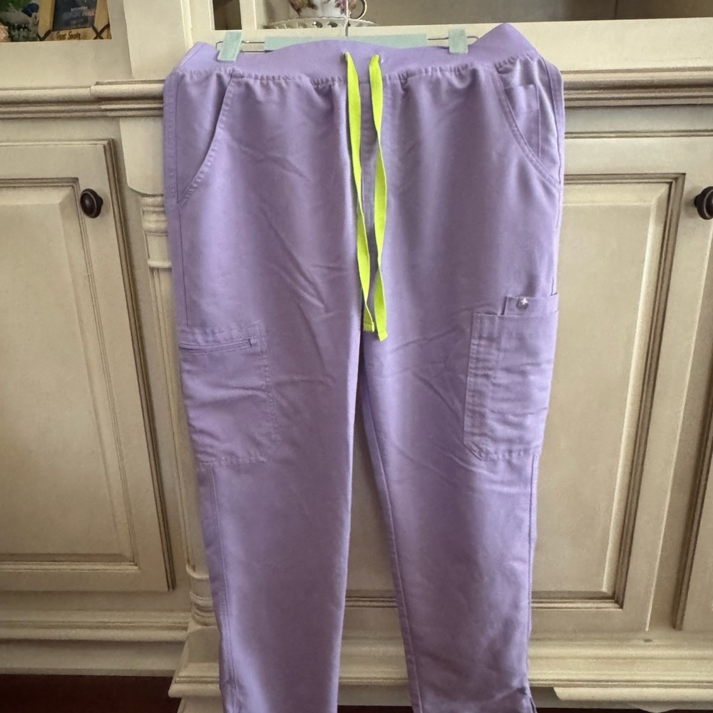 Lavender dew Yola Pants with Neon Drawstring